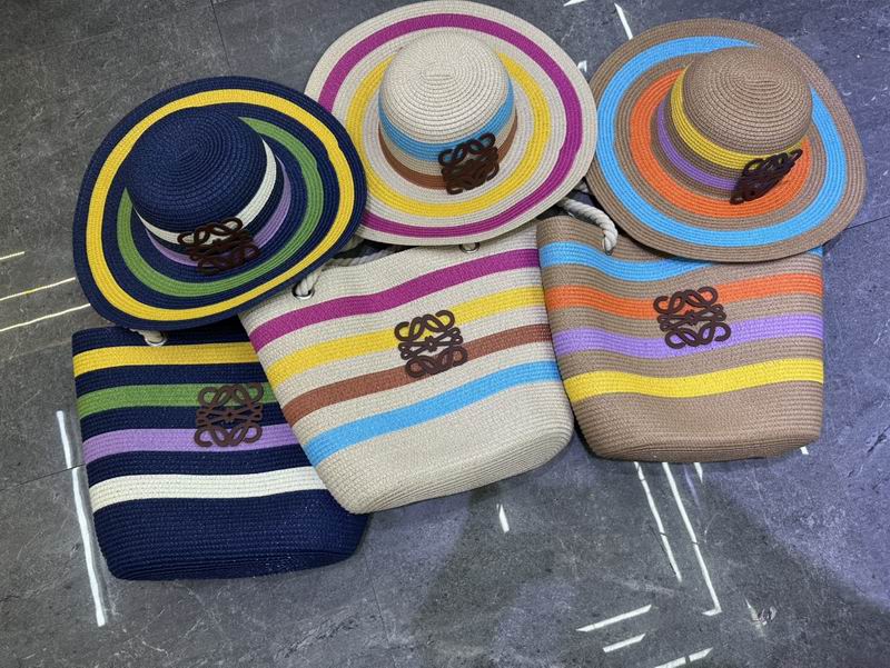 Loewe beach bag & hat dx06